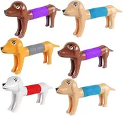 BCOATH 6pcs Telescopic Dog Tube Lovely Sensory Pull String Playthings for Interactive Cartoon Design for Home and Office Play Bright Colors for Joyful Fun