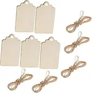 NUOBESTY 50pcs Rectangular Wood Tags Blank Labels Home Décor Home Goods Decor Blank Tags Things to Paint on Decor for Home Unfinished Tags Home Decor Blank Wood Tags Wooden