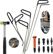 6/17Pcs Car Dent Repair Hooks Stainless Steel Push Rods、 Car Body Dent Removal Crowbar Kit Automotive Ding Hail Puller Set