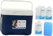 Zxpjkyu Camp Cooler, Ice Chest Box, 6 L for Freeze/Hot Food Cold Case with Ice Pack for Sport Drink Boat Fishing Kitchen Camping