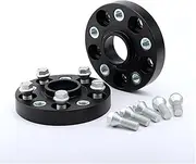 DEMULAX Spacers 2Pieces 25/30/30/35/40mm 7075 Aluminum Alloy Wheel Spacers Adapters PCD 5x112 CB=66.5mm Suit, for Benz, Universal Car Shims Plate Car Wheel Spacers(Black 35mm)