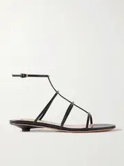 [Valentino Garavani] Valentino Garavani - Rockstud Wispy 20 Embellished Leather Sandals - Black - IT40 IT 40 Black