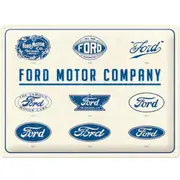 Ford Logo Evolution Sign 30x40cm by Nostalgic Art