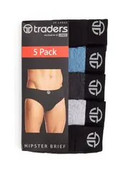 Traders 5 Pack Neutral Hipster Briefs