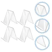 4 Pcs Acrylic Bookshelf Menu Display Stands Simple Shaped Sign Holders
