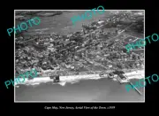 OLD LARGE HISTORIC PHOTO CAPE MAY NEW JERSEY, AERIAL VIEW OF THE TOWN c1939