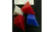 PYRAMID 4 PIECE PUZZLE SMALL NOVELTY BRAIN TEASER MIND BENDING TRICK TOY