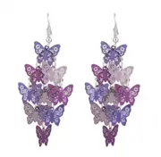 Pretty Pink Purple Butterfly Dangle Drop Hook Pierced Earrings Butterflies Gift