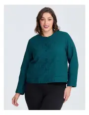 [Taking Shape] Embossed Floral Jacket in Green