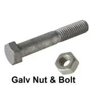Qty 30 Hex Bolt M10 (10mm) x 70mm Galvanised Nut Galv Treated Pine HDG