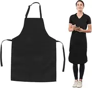 [JEWEDECO] 2 Pcs Halter Neck Chef Aprons Cooking Aprons Adjustable Neck Strap Breathable for Women Men Adults