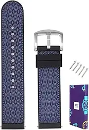 MGHN 20 22mm Watch Straps for Men Women Rubber Watch Strap NATO Strap (Watch Pins Watch Strap Loop Watch Case) (Color : Blue Silver Buckle, Size : 22mm)