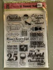 Hot Off the Press Clear Stamps SWEET & SASSY 18 piece NEW