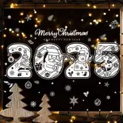 2025 Merry Christmas Window Sticker Snowflake Electrostatic Happy New Year 2025