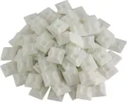 GTSE 100 Pack White Zip Tie Mounts, 3/4" Adhesive Mounting Squares, Cable Tie Mo