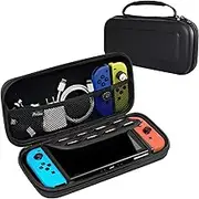 ProCase Carrying Case for Nintendo Switch & Switch OLED with 8 Game Card Slots, Hard Portable Travel Bag Protective Pouch for Nintendo Switch Console and Accessories -Black