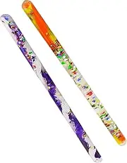 Glitter Wand, Magic Wonder Tube - for Kids, Teachers, Therapists, Sensory Room, Classroom, Talking or Pointing Stick, Pool Floats, Autistic, ADHD, SPD. Jumbo Size.12 Inch (2-Pack)