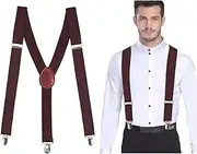 [OelYuleu] Men's Suspenders, 1PCS 3 Hooks and Elastic Straps Y-Back, Dress Duty Braces for Heavy Duty, Big and Tall