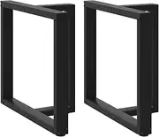 vidaXL Black T-Shaped Dining Table Legs - Adjustable Steel Base for Kitchen/Living Room Assembly