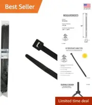 175 Lbs Tensile Strength Zip Ties, 36 Inch Length - 50 Pack of UV Resistant Ties