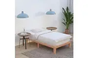 DREAMO Natural Wooden Bed Base Single