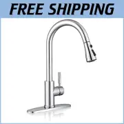 Elegant 1 or 3 Hole Kitchen Faucet with Spot-Resist Finish and Pull-Down Sprayer