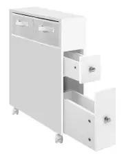 [Artiss] Bathroom Storage Toilet Caddy With Wheels in White