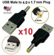 10x USB 2.0 A Male To 4.0x1.7mm Male Plug 5V DC Power Supply Adapter Connector