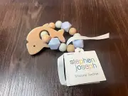 Stephen Joseph Baby Boy 0+ Blue Wood Whale Silicone Teether