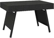 vidaXL Durable Poly Rattan - Black Foldable Side Table - Designed for Convenience and Versatility - Indoor & Outdoor Use - Easy to Assemble, 60x40x38cm