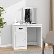 Dressing Table with Mirror White 90x50x132.5 cm Engineered Wood Makeup Vanity