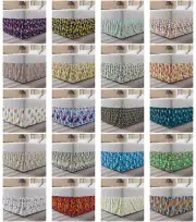 Ambesonne Spring Bedskirt Elastic Wrap Around Skirt Gathered Design