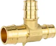 (Pack of 5) EFIELD Pex-A Expansion Brass Fitting 1"x 3/4"x 3/4" Redcuing Tee ONLY For Pex-A Tubing Connection, ASTMF1960