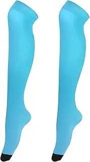 [Joitme] Light Blue Blur Ombre Thigh Socks, Soft and Lightweight, Knee High Socks for Boots, Light Blue Blur Ombre