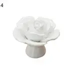 Rose Flower Ceramic Door Knobs Drawer Pulls Cupboard Door Handles with Screw 10
