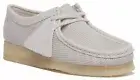 BNIB Clarks Originals Ladies WALLABEE Off White Textile and Leather Shoes