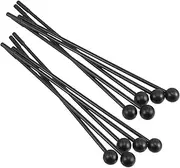 MUELODSIC 10pcs Plastic Drum Hammer Drum Sticks Long Handle Percussion Mallets Xylophone Mallet Drum Hammer Sticks Musical Instruments Plastic Drum Mallets Drumsticks Black