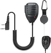 [BAOFENG] Original UV-5R Mic for Two Way Radio Shoulder Handheld Speaker Mic with Hand Pull Rope UV-5R Accessories with Mic UV-5R UV-5R Plus UV-82 UV-82hp UV-S9 BF-F8HP etc
