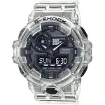 【CASIO】 G-SHOCK GA-700SKE-7A 雙顯透明冰晶系列/53MM/黑/公司貨