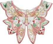 YIBAISI Womens Chinese Style Embroidered Butterfly Fake Collar Neckline Metal Buckled Tie Up Shawl Wrap Hanfu Dresses Costume