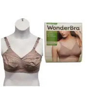 WonderBra Womens Size 38D Mocha Classic Support Soft Cup Wireless Bra