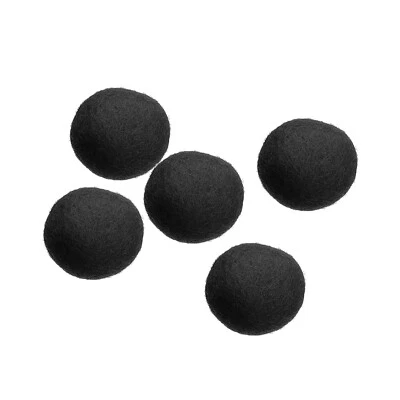 Wool Felt Balls Beads Woolen Fabric 3cm 30mm Black for Home Crafts 5Pcs