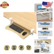 Compact 20" Pull-Out Keyboard Tray with Dual C-Clamps for Desk Organization