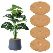4-Pack 17.7 Inch Coconut Fibers Mulch Ring Tree Protector Mat [Coconut Brown]