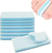 Unlorspy 16 Pieces Blue Foam Toe Separators, 3 Layer Foam Toe Separators,Soft Breathable Foam Toe Spacer Pads for Reduce Friction, Relieve Corns Pain and Dry Feet