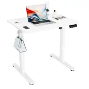 Electric Standing Desk Adjustable Motorised Sit Stand 80cm White Table