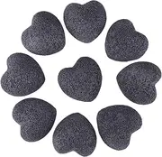 rockcloud Black Lava Rock Stone Heart Shape Pocket Stones Dyed Lava Rocks Aromatherapy Essential Oil Diffuser Set, 0.9 Inch, 10 Pcs