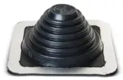DEKTITE EPDM ROOF FLASHING For 50-70mm Pipe, Flexible Design, Square, Black