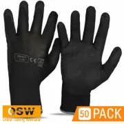 50 Pairs Black Safety Work Gloves Mechanic Gloves Multi Purpose Gloves GN01