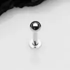 14 Karat White Gold Ball Top Flat Back Stud Labret